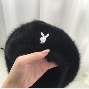 Rabbit Embroidery Winter Hat