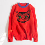 Load image into Gallery viewer, Runway Designer Cat Print Knitted Sweaters
