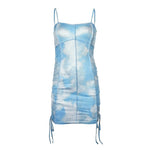 Load image into Gallery viewer, Drawstring Patchwork Bodycon Club Party Dress
