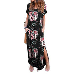 Load image into Gallery viewer, Short Sleeve Floral Maxi Dress
