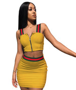 Load image into Gallery viewer, Sexy Mini High-Waisted Skirt Set Crop Top
