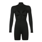 Load image into Gallery viewer, Long Sleeve Bodycon Hollow Out Sexy Jumpsuit
