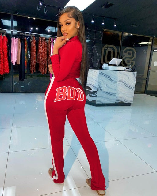 Long Sleeve Off Shoulder Different Styles Crop Top Pants Sets