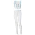 Load image into Gallery viewer, Sleeveless Corset Tank Top And Stacked Pants Two Piece Outfits
