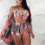 Load image into Gallery viewer, High Waist Gradient Shorts Two Piece Set
