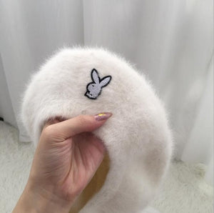 Rabbit Embroidery Winter Hat