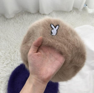 Rabbit Embroidery Winter Hat